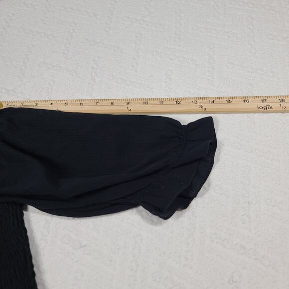 Wayf milkmaid goth dark feminine smocked mini dress Size Medium dark coquette - Picture 5 of 10